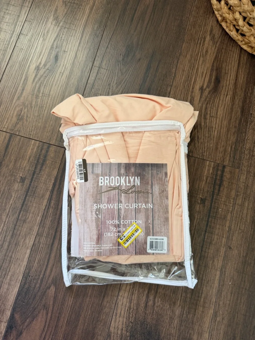 Brooklyn Loom Solid Cotton Percale Shower Curtain Blush. 72